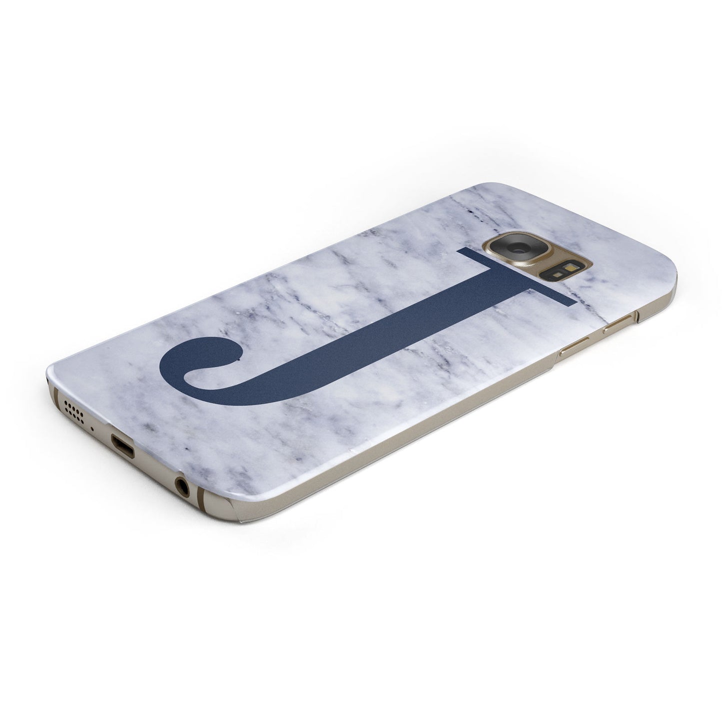 Navy Blue Single Initial Samsung Galaxy Case Bottom Cutout