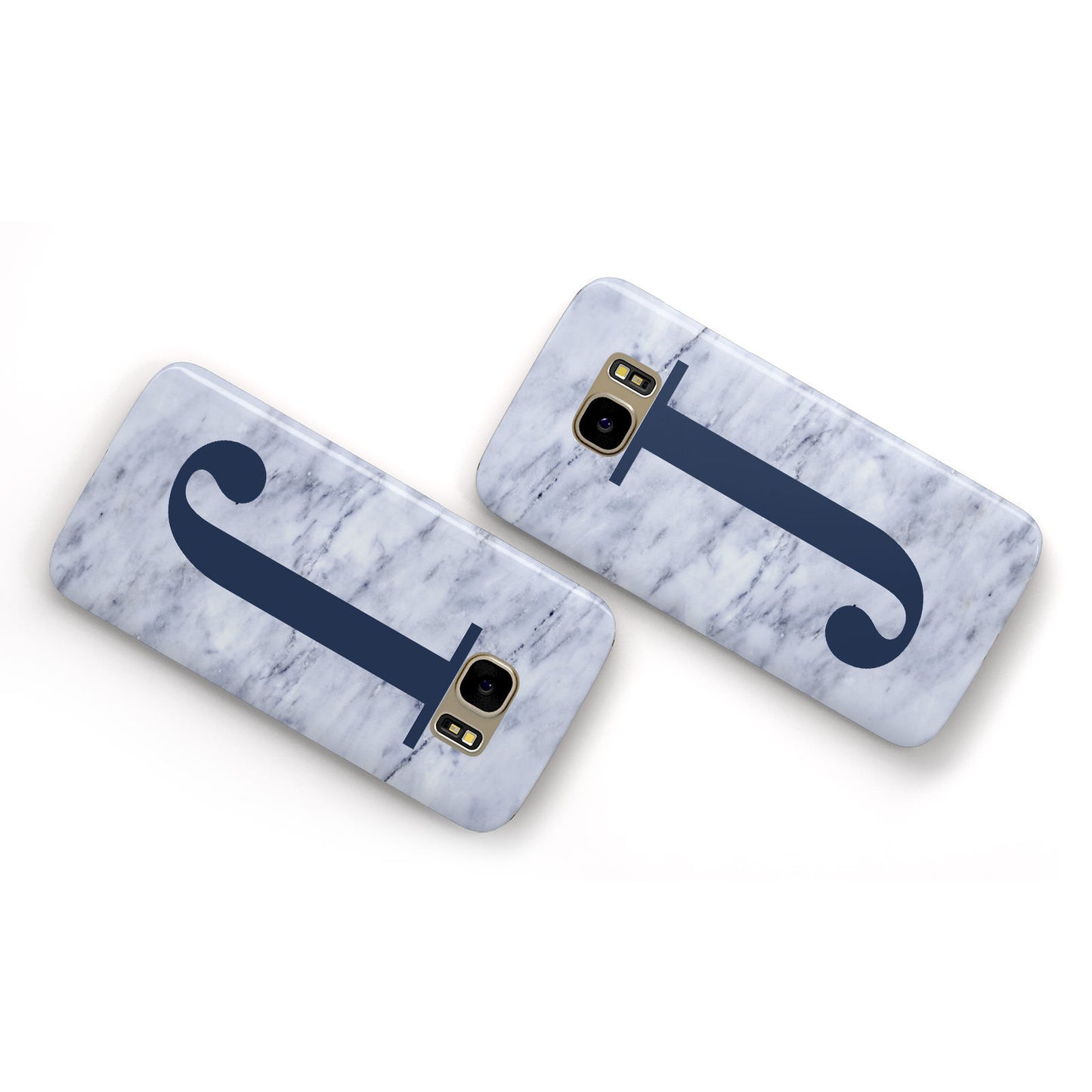 Navy Blue Single Initial Samsung Galaxy Case Flat Overview