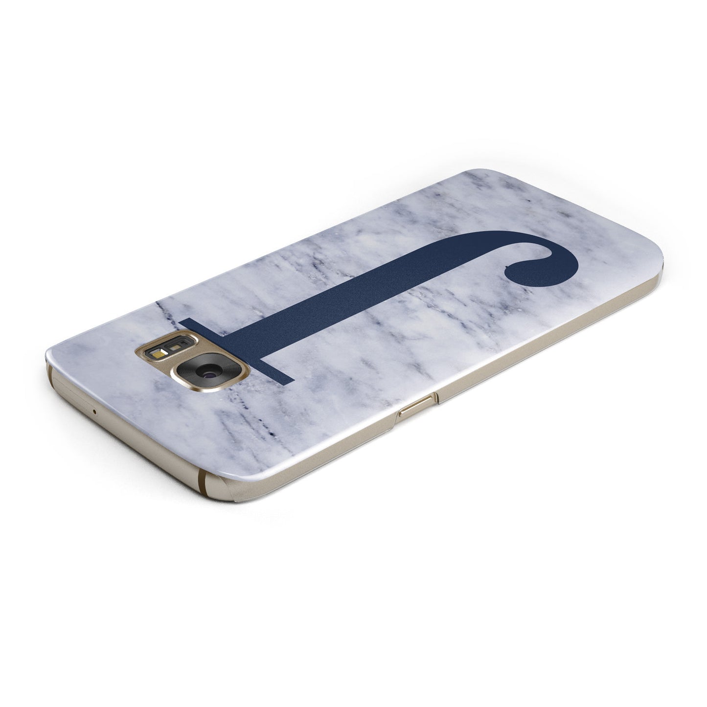 Navy Blue Single Initial Samsung Galaxy Case Top Cutout