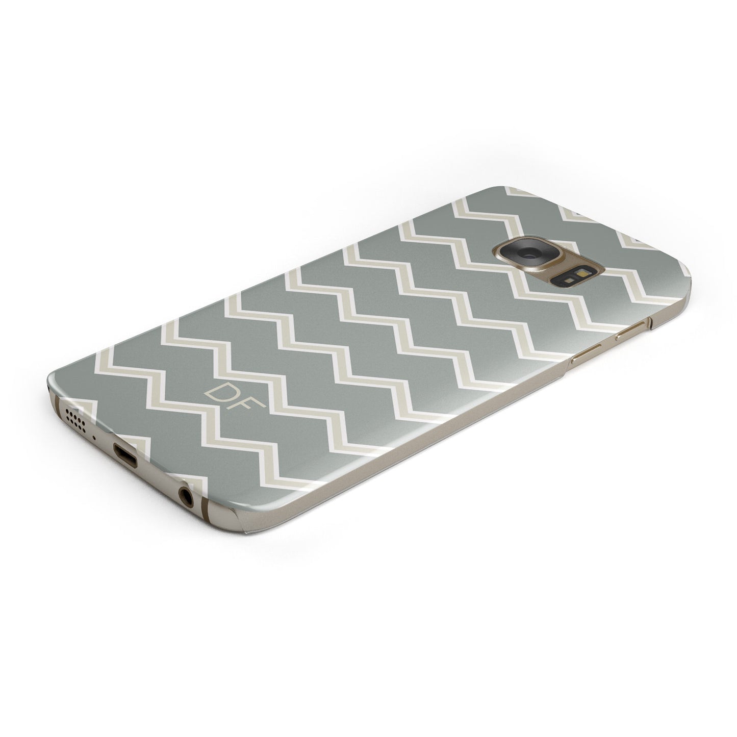 Personalised 2 Tone Chevron Samsung Galaxy Case Bottom Cutout