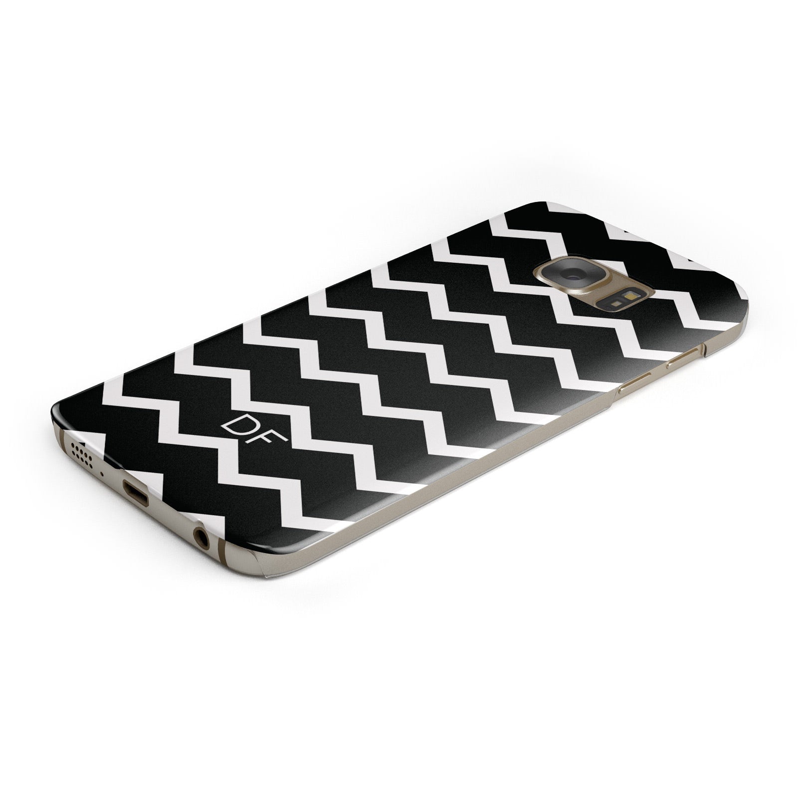 Personalised Chevron Black Samsung Galaxy Case Bottom Cutout