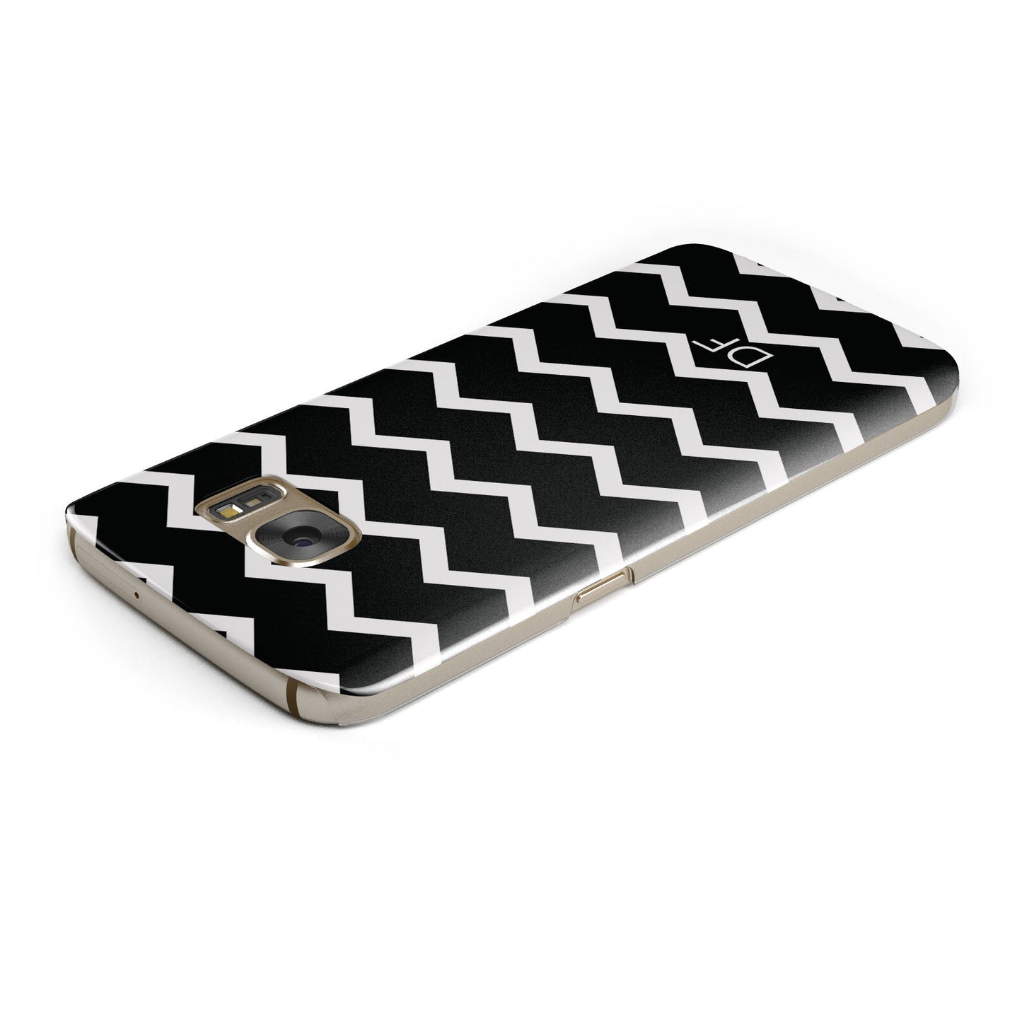 Personalised Chevron Black Samsung Galaxy Case Top Cutout