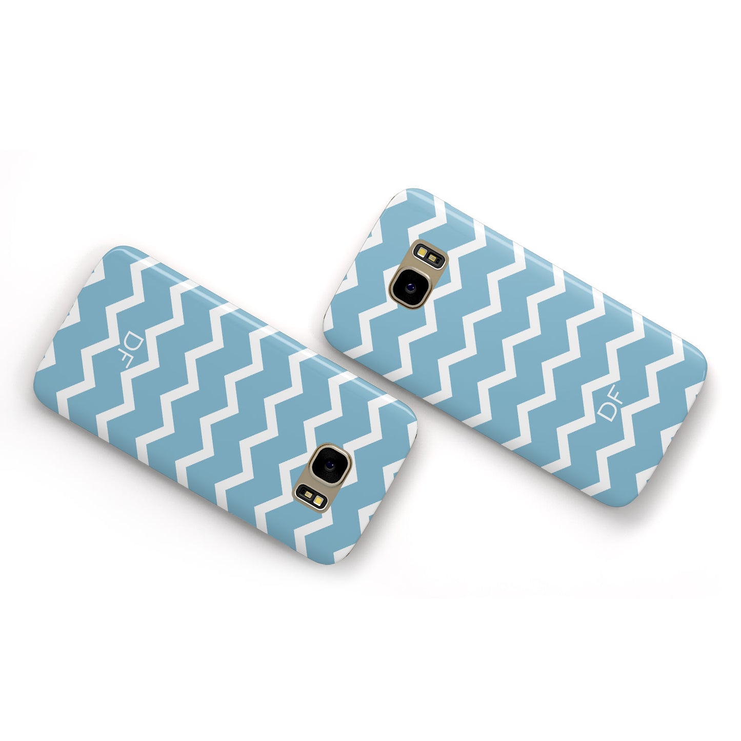 Personalised Chevron Blue Samsung Galaxy Case Flat Overview