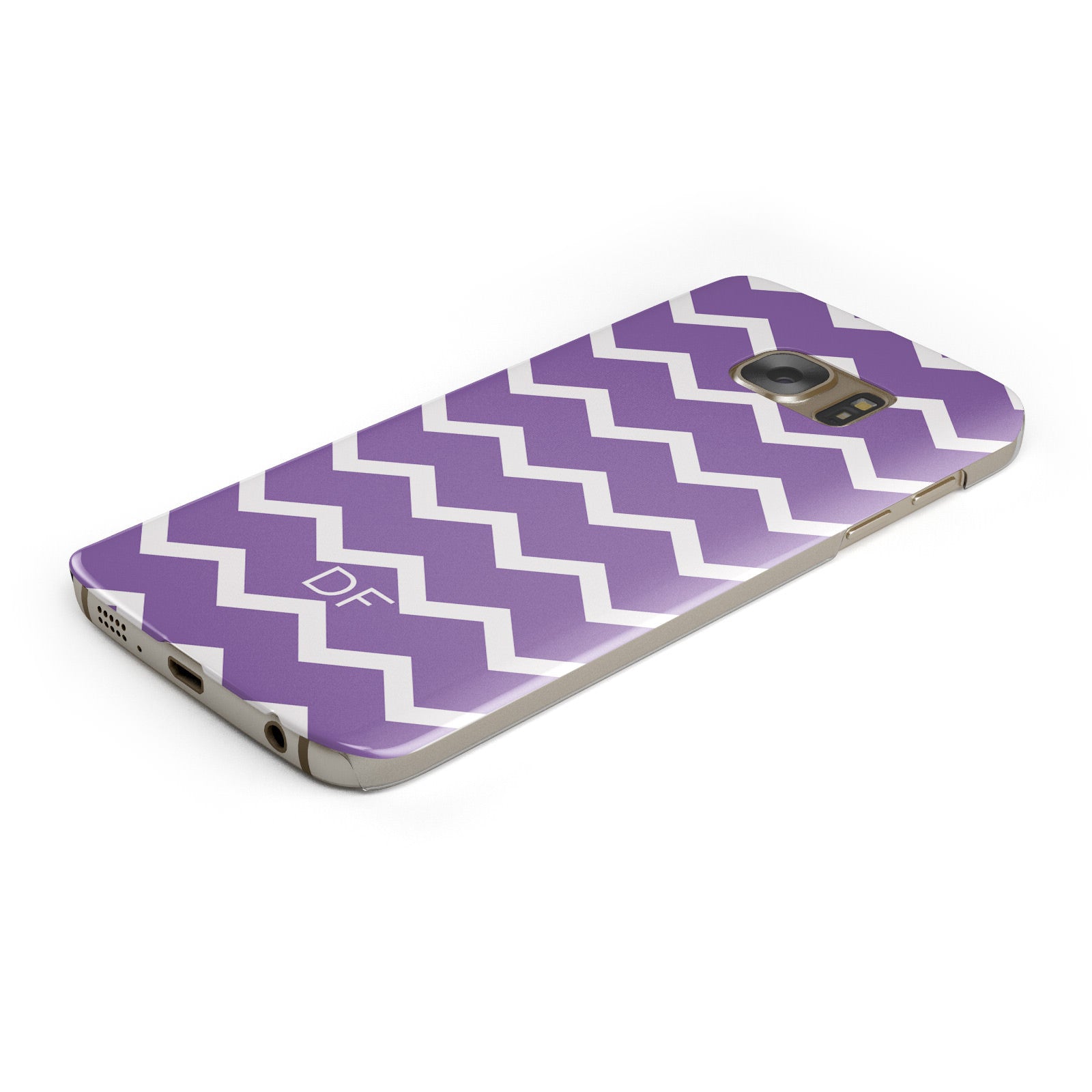 Personalised Chevron Purple Samsung Galaxy Case Bottom Cutout