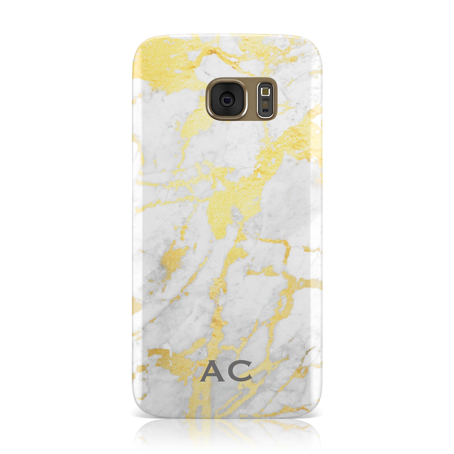 Personalised Gold Marble Initials Samsung Galaxy Case