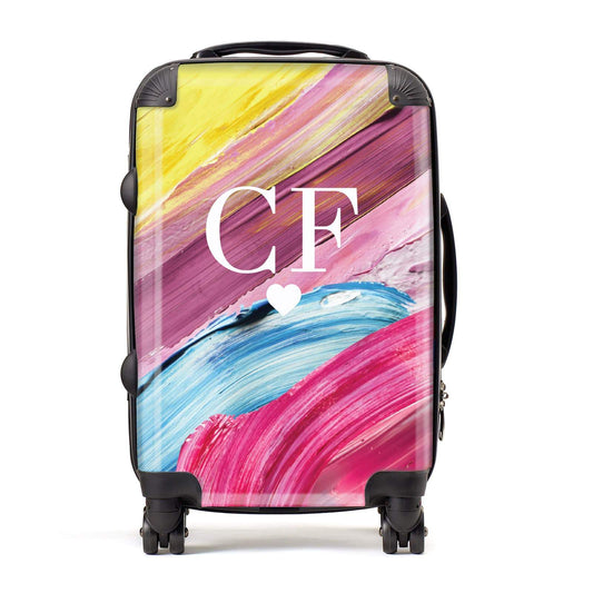 Personalised Pink & Blue Paint Initials Suitcase