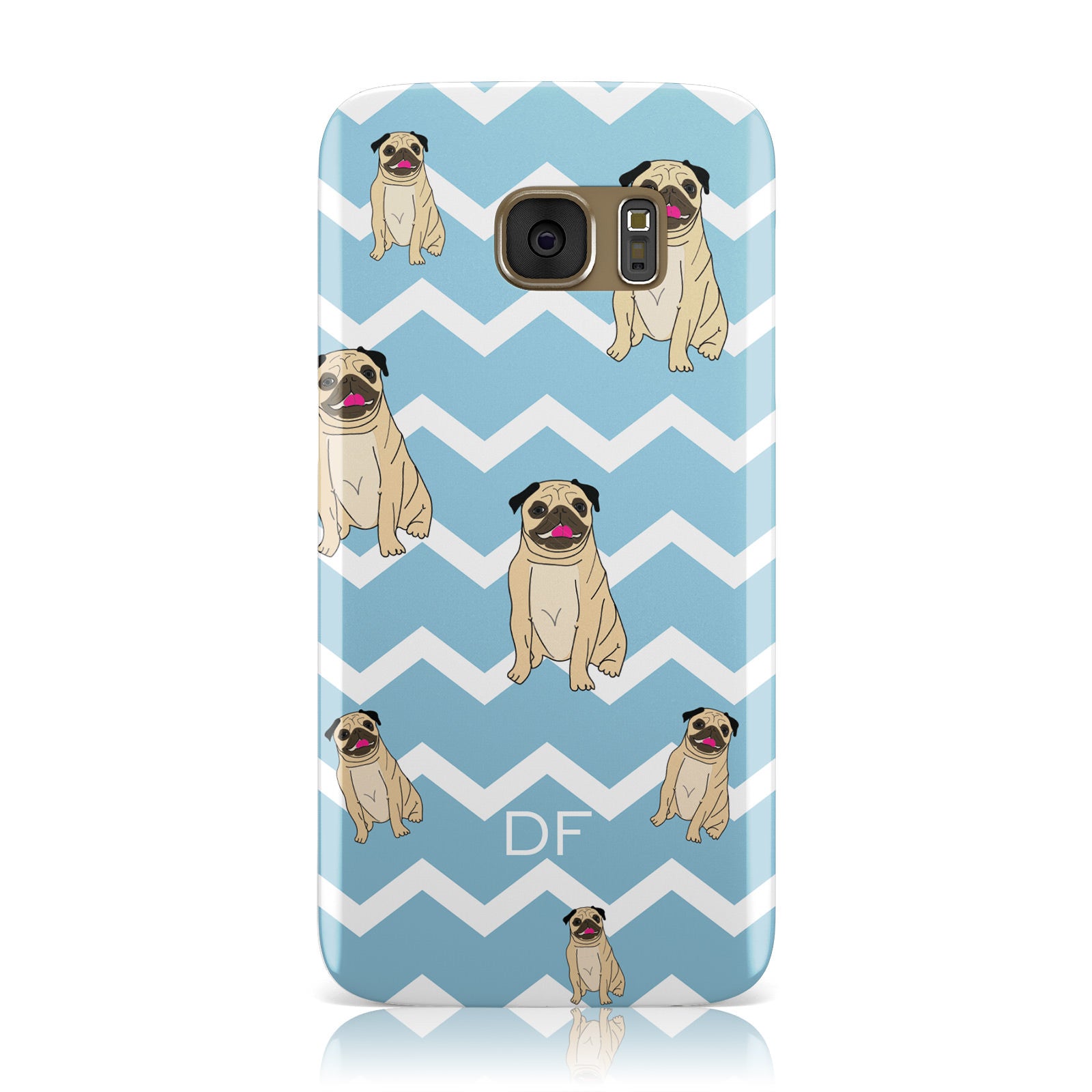 Personalised Pug Initials Samsung Galaxy Case