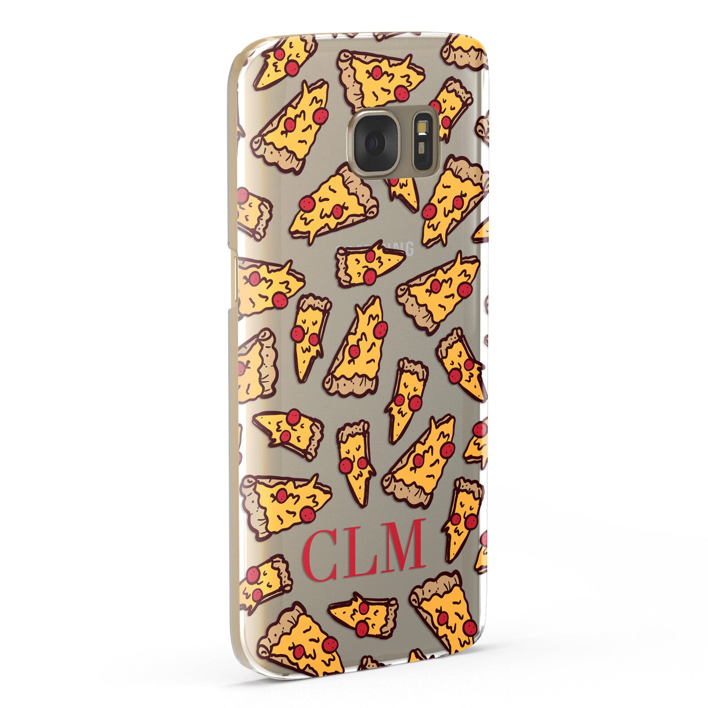 Personalised Pizza Initials Clear Samsung Galaxy Case Fourty Five Degrees