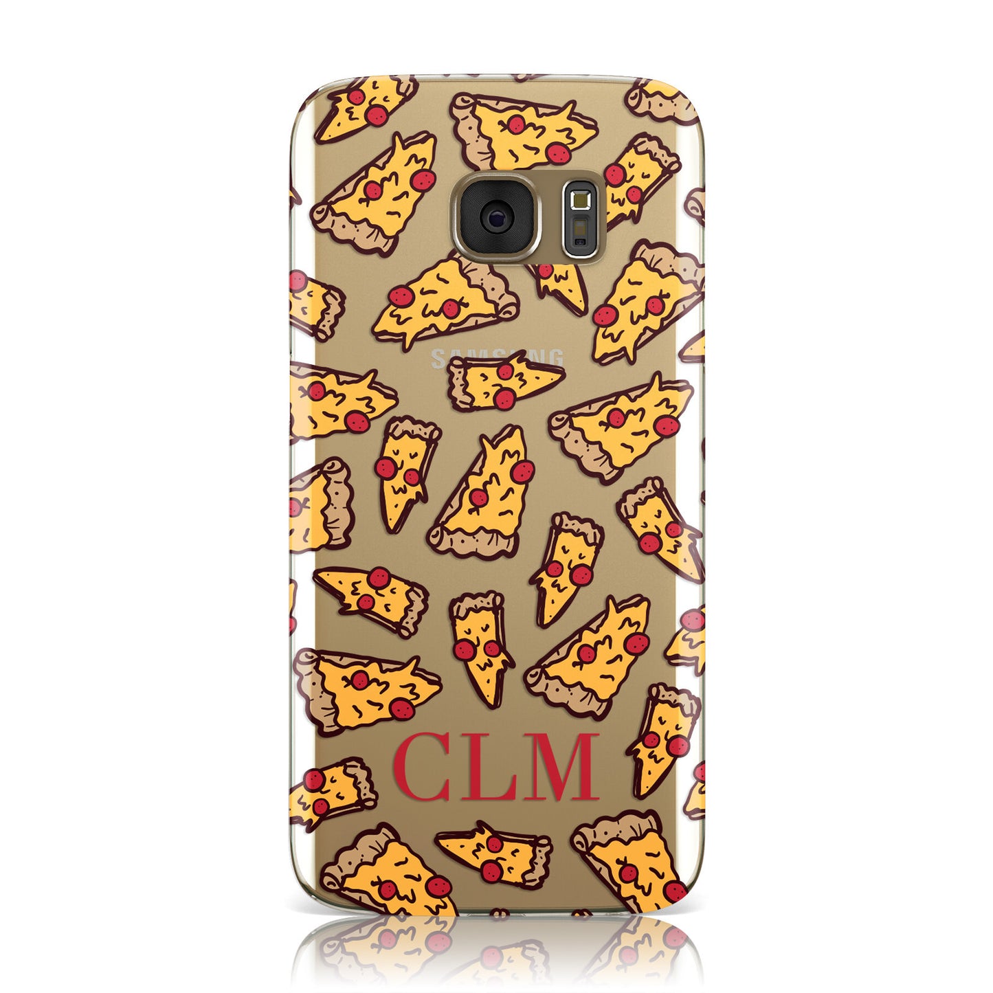 Personalised Pizza Initials Clear Samsung Galaxy Case