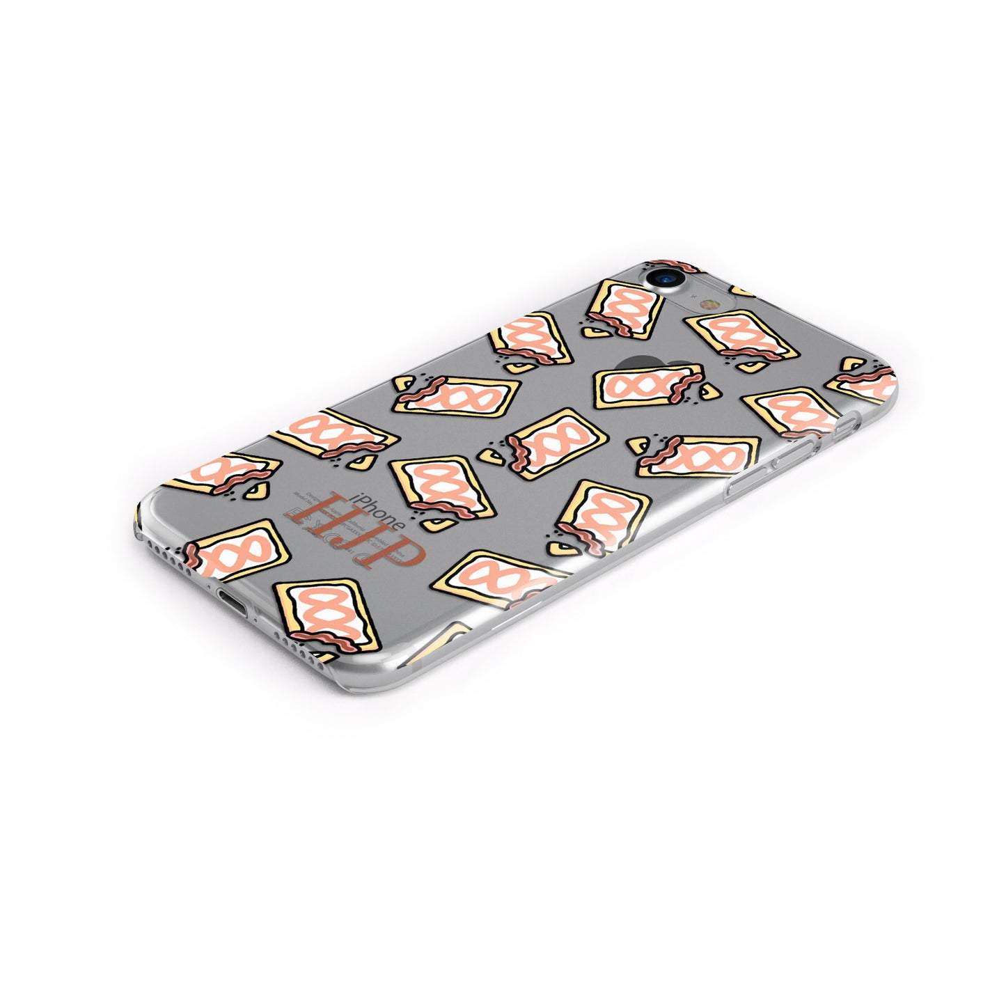 Personalised Pop Tarts Clear Initials Custom Apple iPhone Case Bottom Cutout