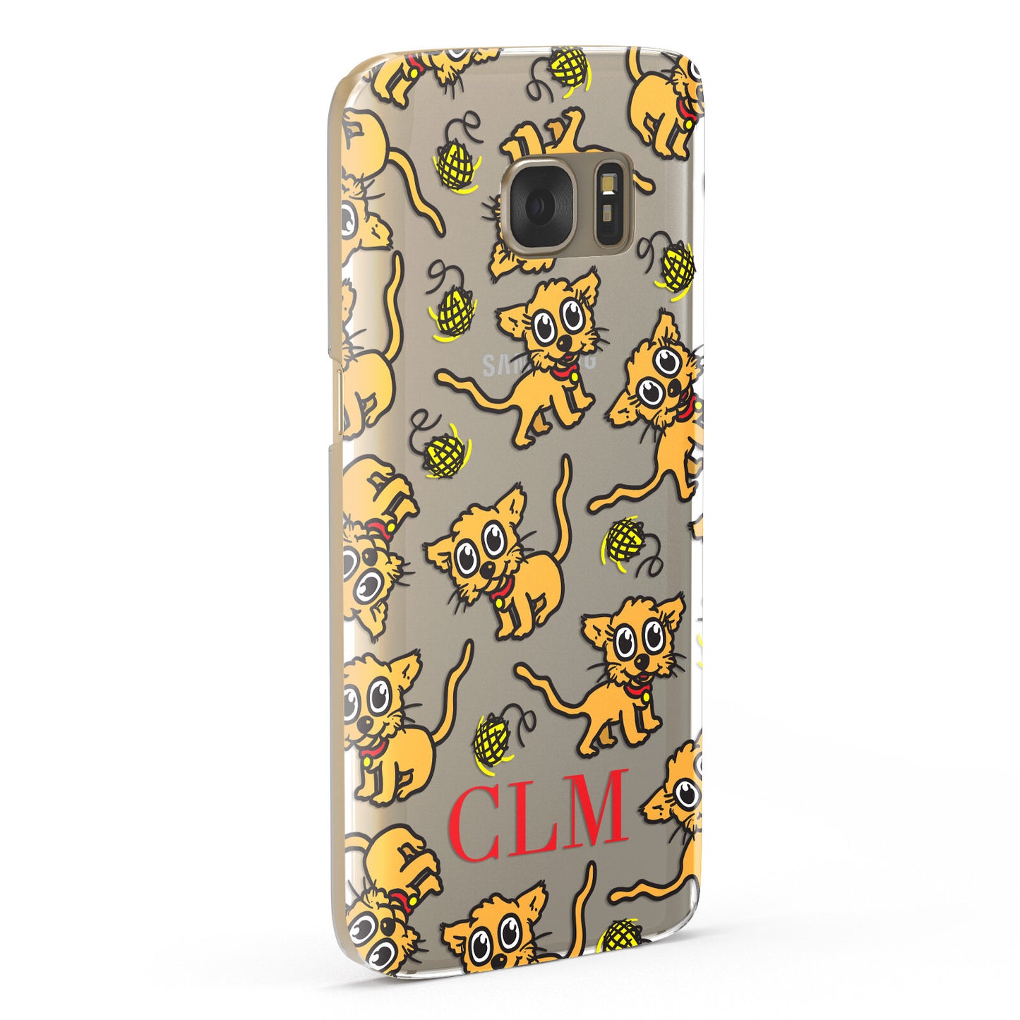 Personalised Puppy Initials Clear Samsung Galaxy Case Fourty Five Degrees