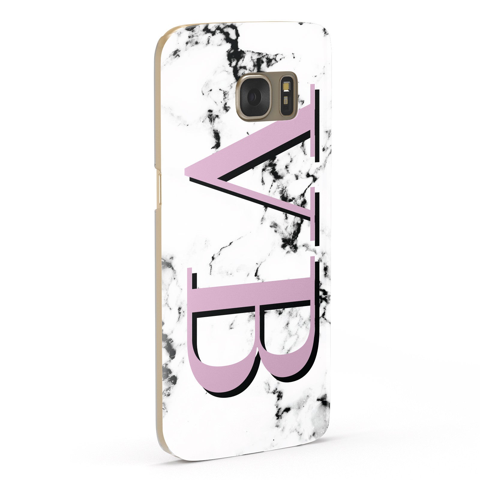 Personalised Purple Big Initials Marble Samsung Galaxy Case Fourty Five Degrees