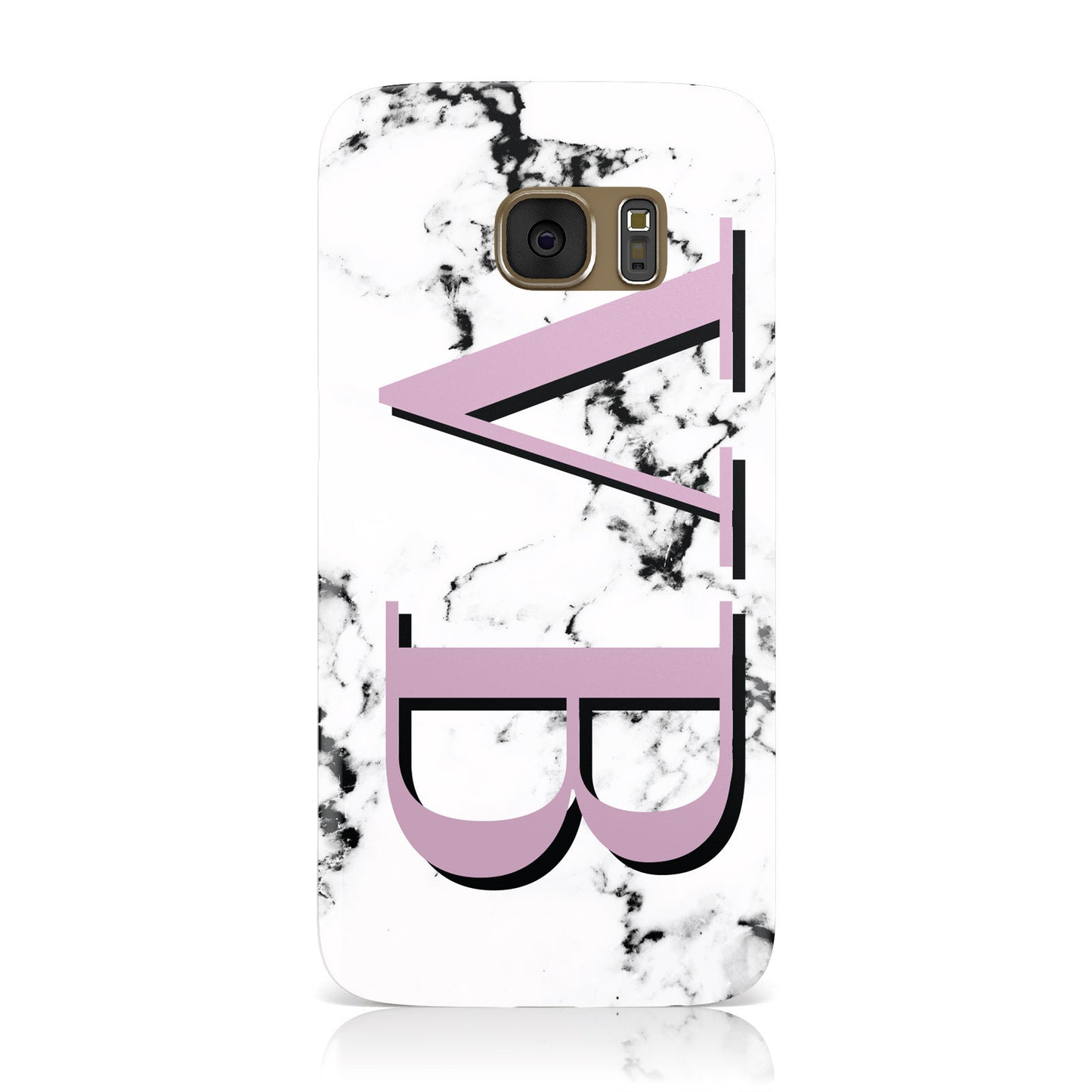 Personalised Purple Big Initials Marble Samsung Galaxy Case