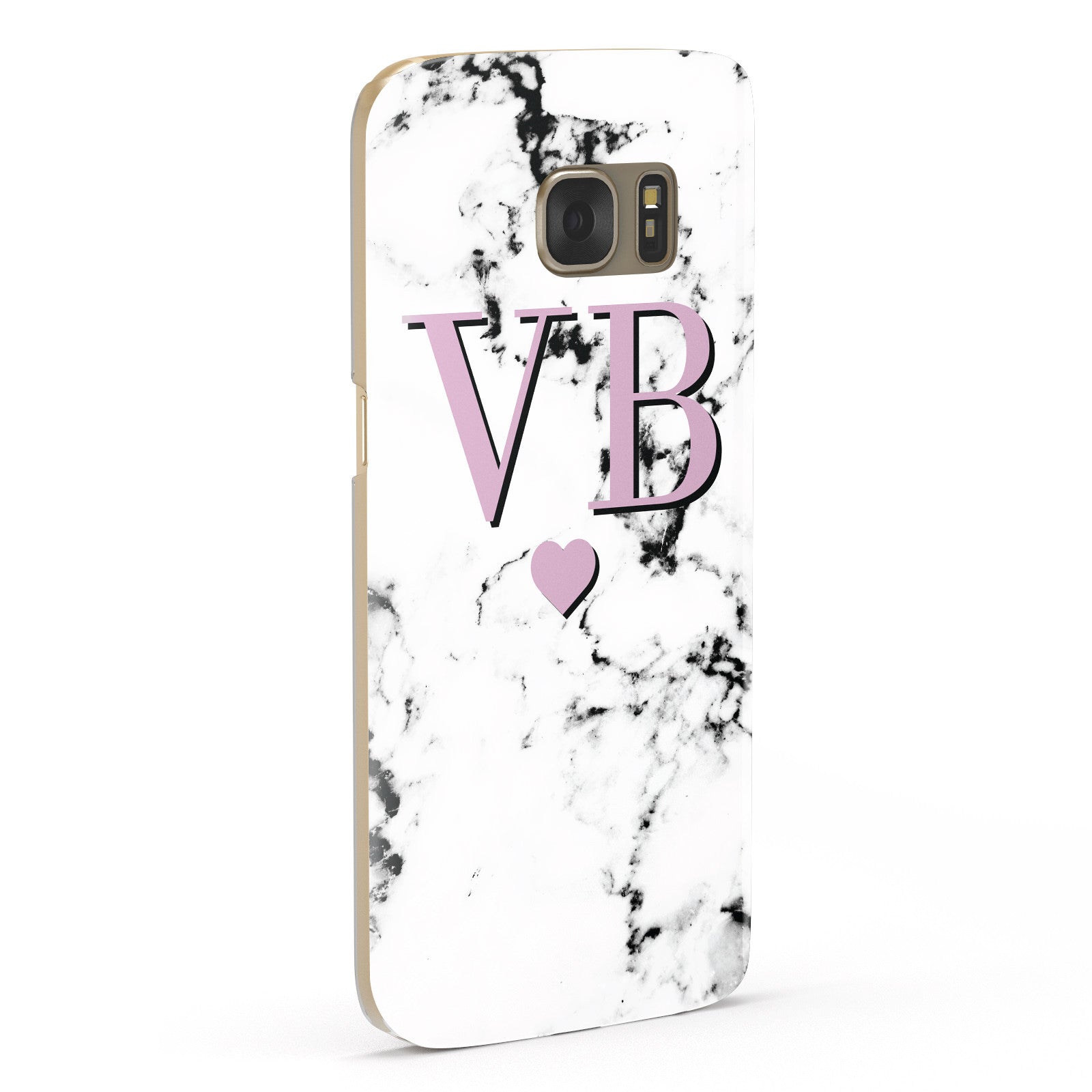 Personalised Purple Initialed Marble Heart Samsung Galaxy Case Fourty Five Degrees