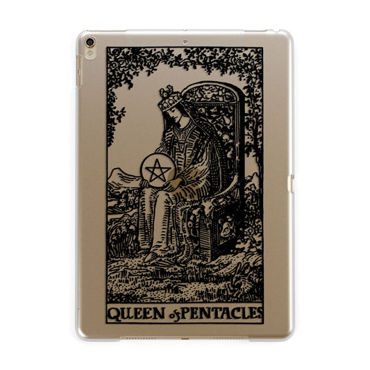 Queen of Pentacles Monochrome Apple iPad Gold Case