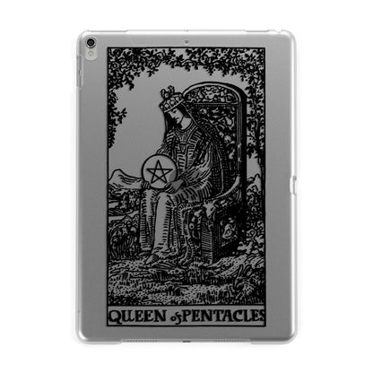 Queen of Pentacles Monochrome Apple iPad Silver Case