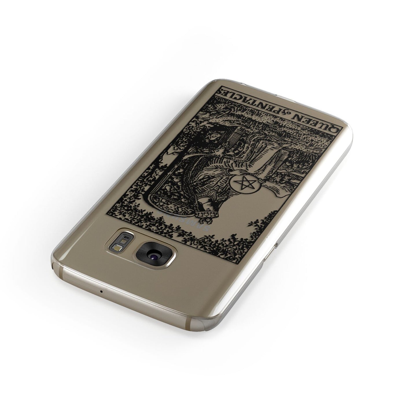 Queen of Pentacles Monochrome Samsung Galaxy Case Front Close Up