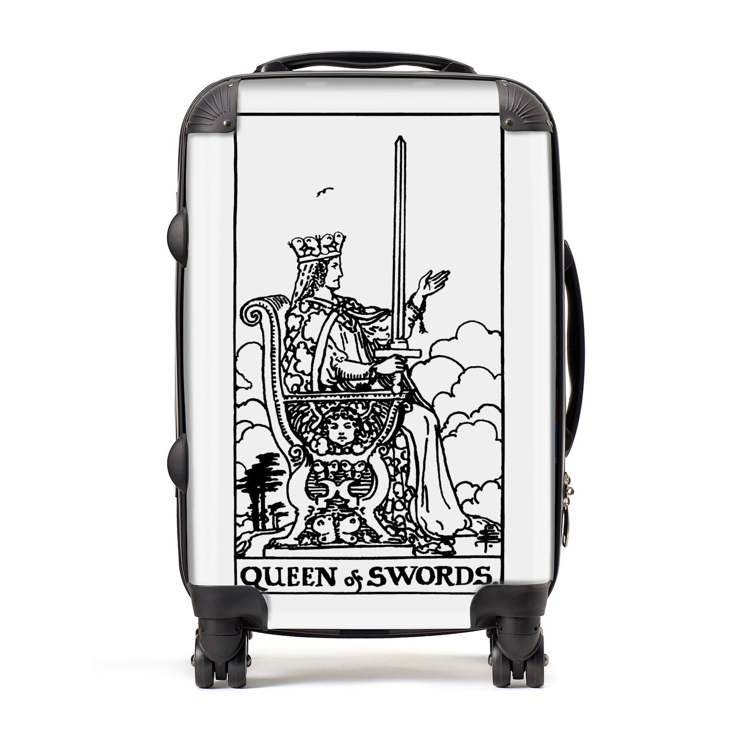 Queen of Swords Monochrome Suitcase