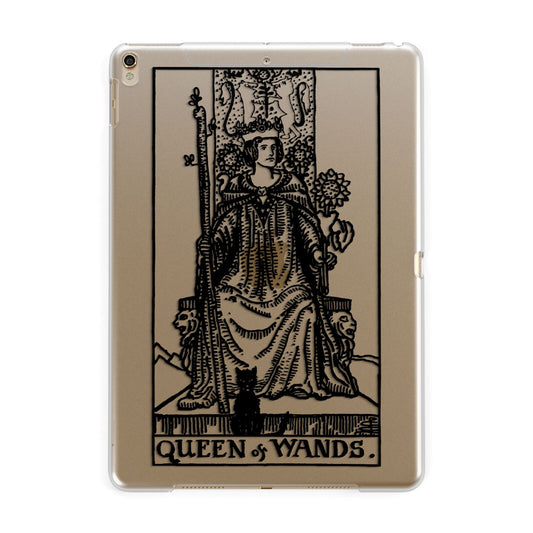 Queen of Wands Monochrome Apple iPad Gold Case