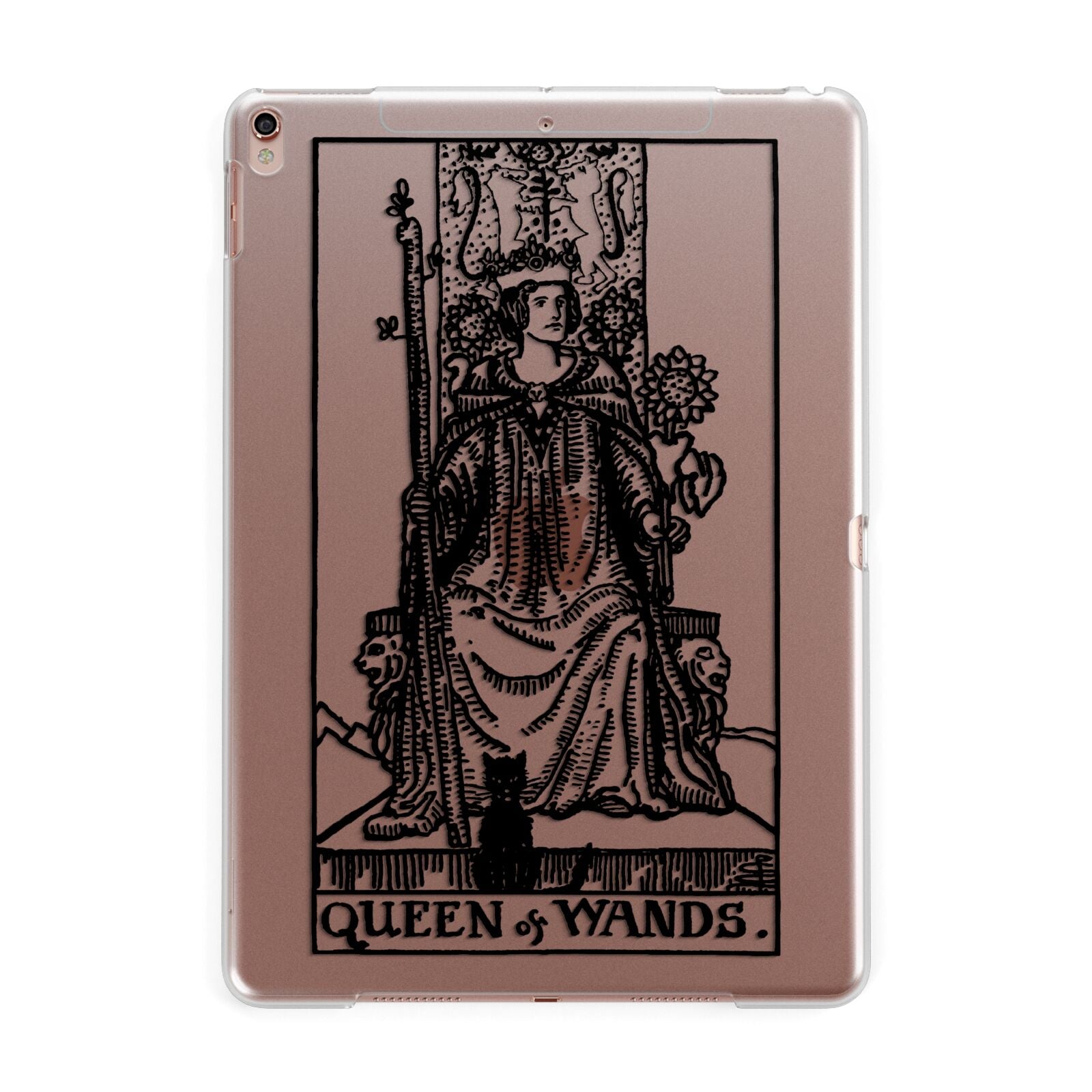 Queen of Wands Monochrome Apple iPad Rose Gold Case