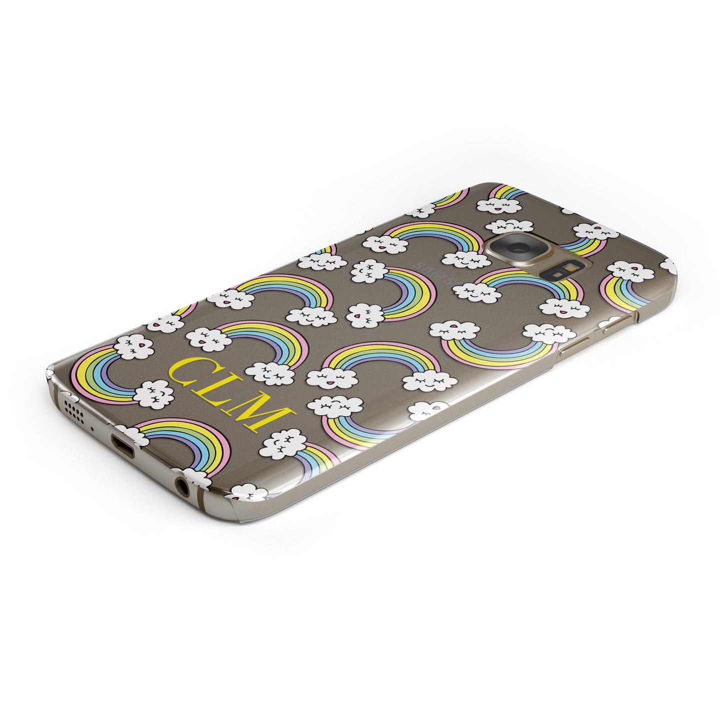 Rainbow Initials Personalised Samsung Galaxy Case Bottom Cutout