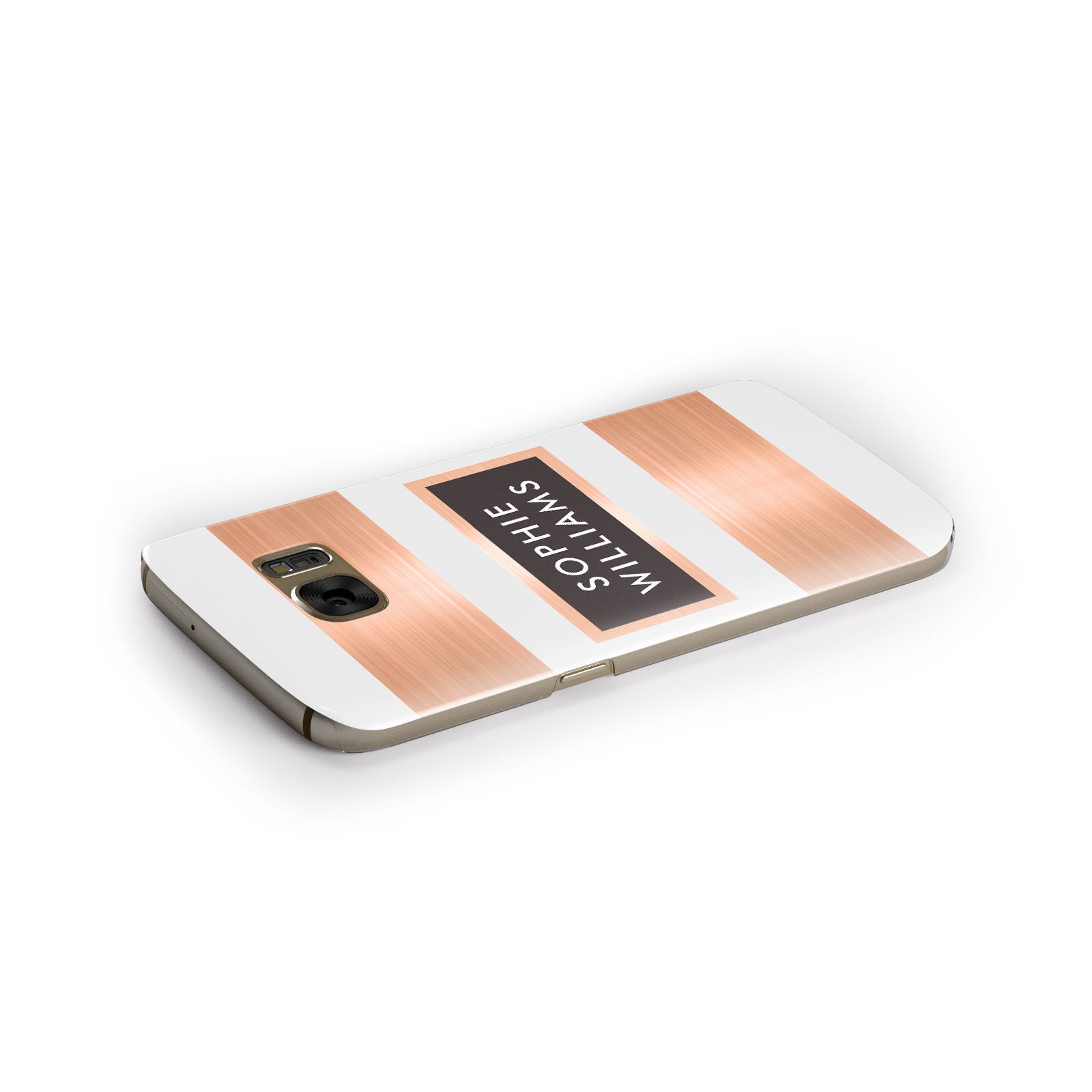 Personalised Rose Gold Name Text Initials Samsung Galaxy Case Side Close Up