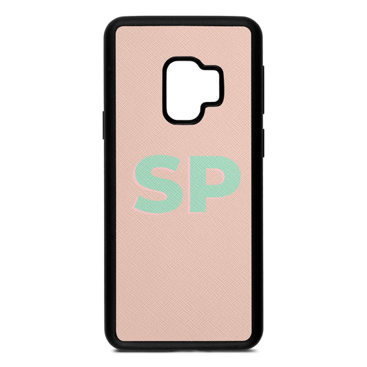 Personalised Nude Saffiano Leather Samsung S9 Case