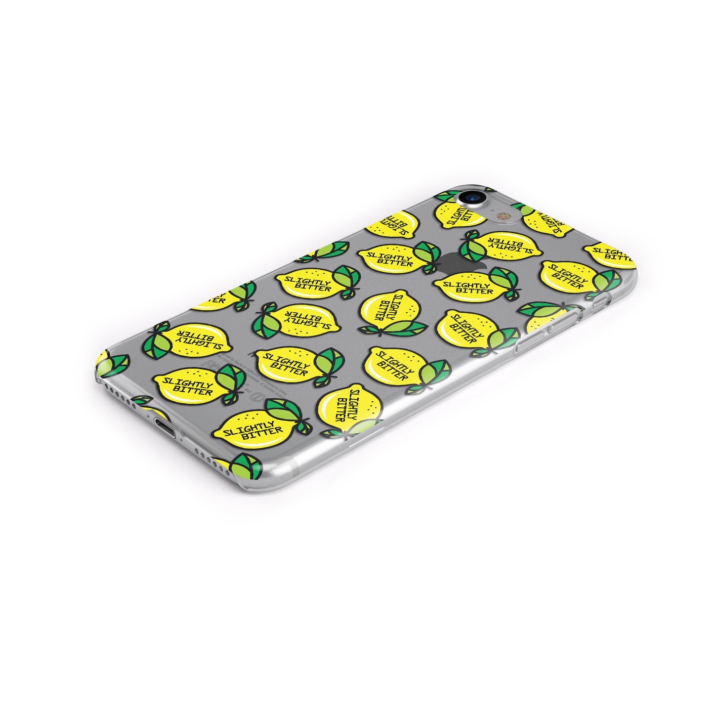 Slightly Bitter Lemon Transparent Apple iPhone Case Bottom Cutout