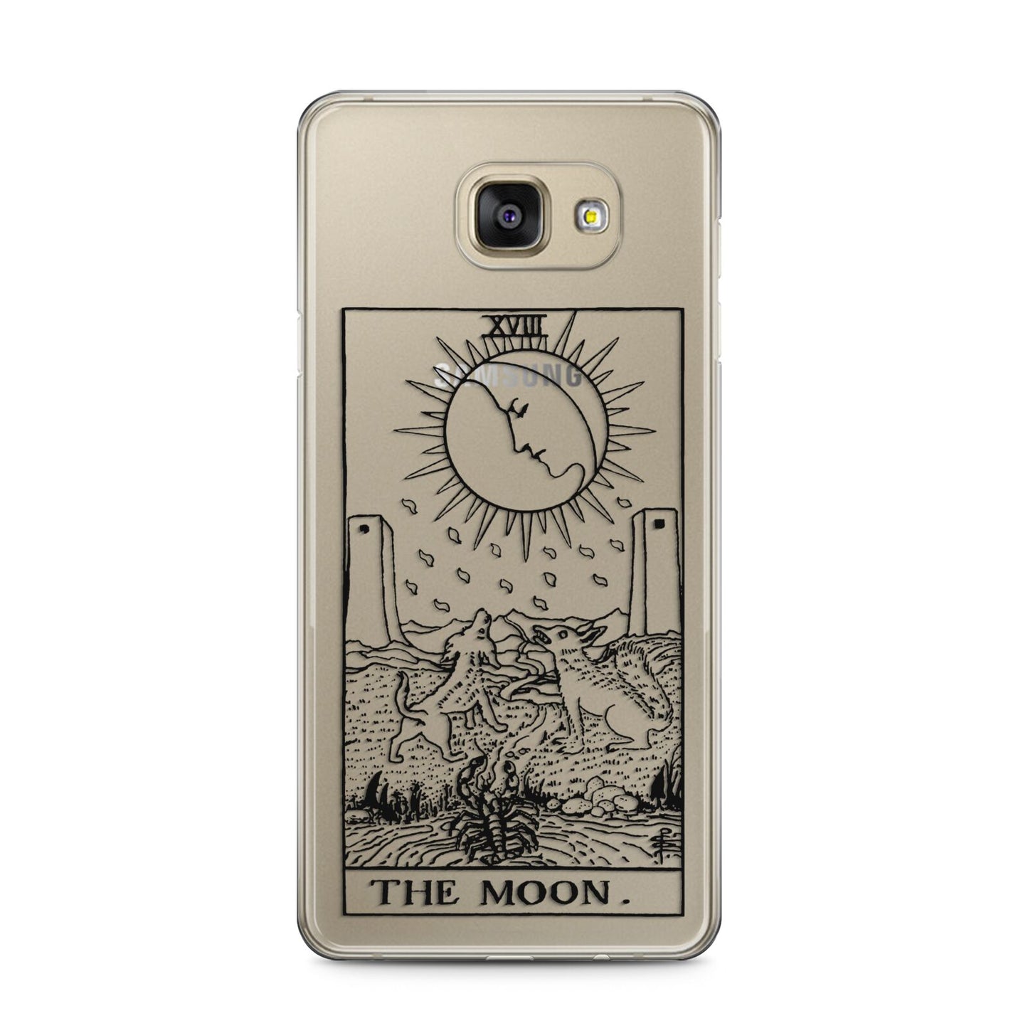 The Moon Monochrome Samsung Galaxy A5 2016 Case on gold phone