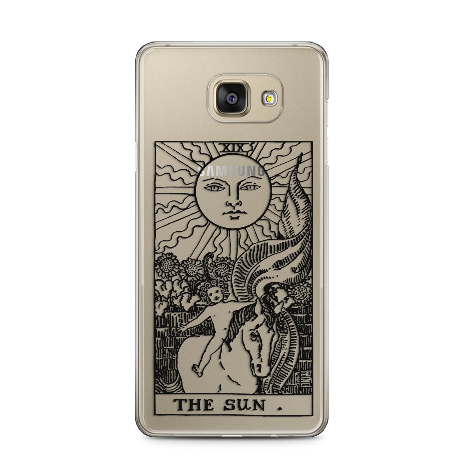 The Sun Monochrome Samsung Galaxy A5 2016 Case on gold phone