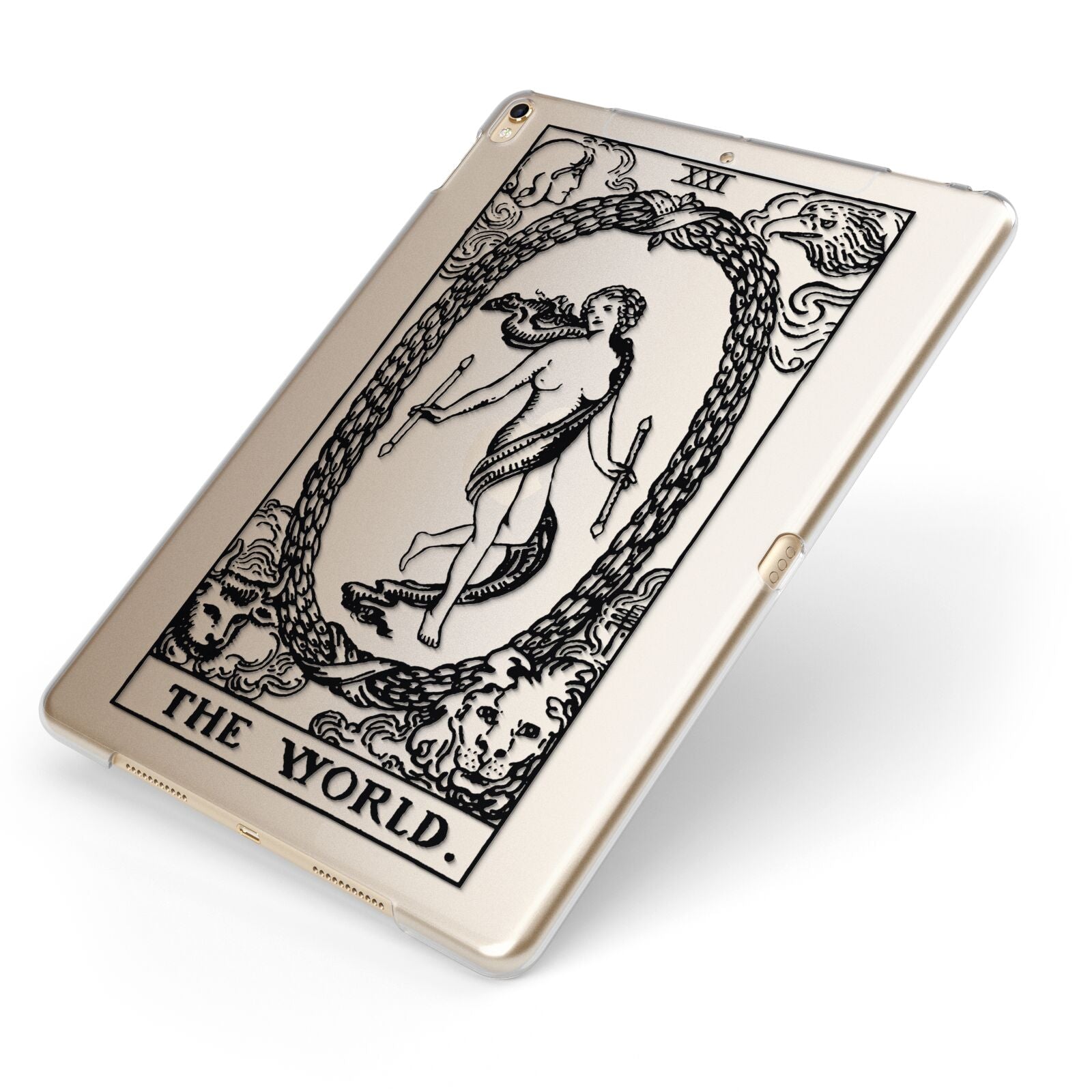 The World Monochrome Apple iPad Case on Gold iPad Side View