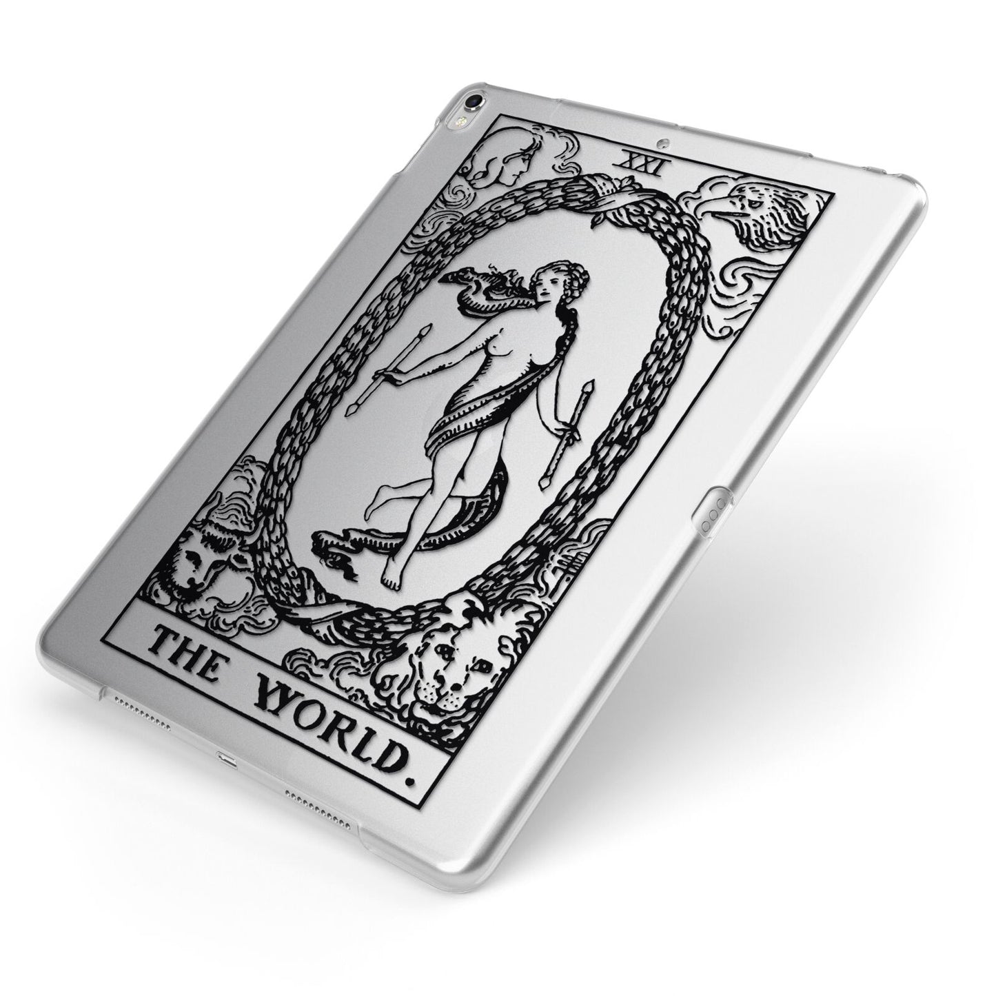 The World Monochrome Apple iPad Case on Silver iPad Side View