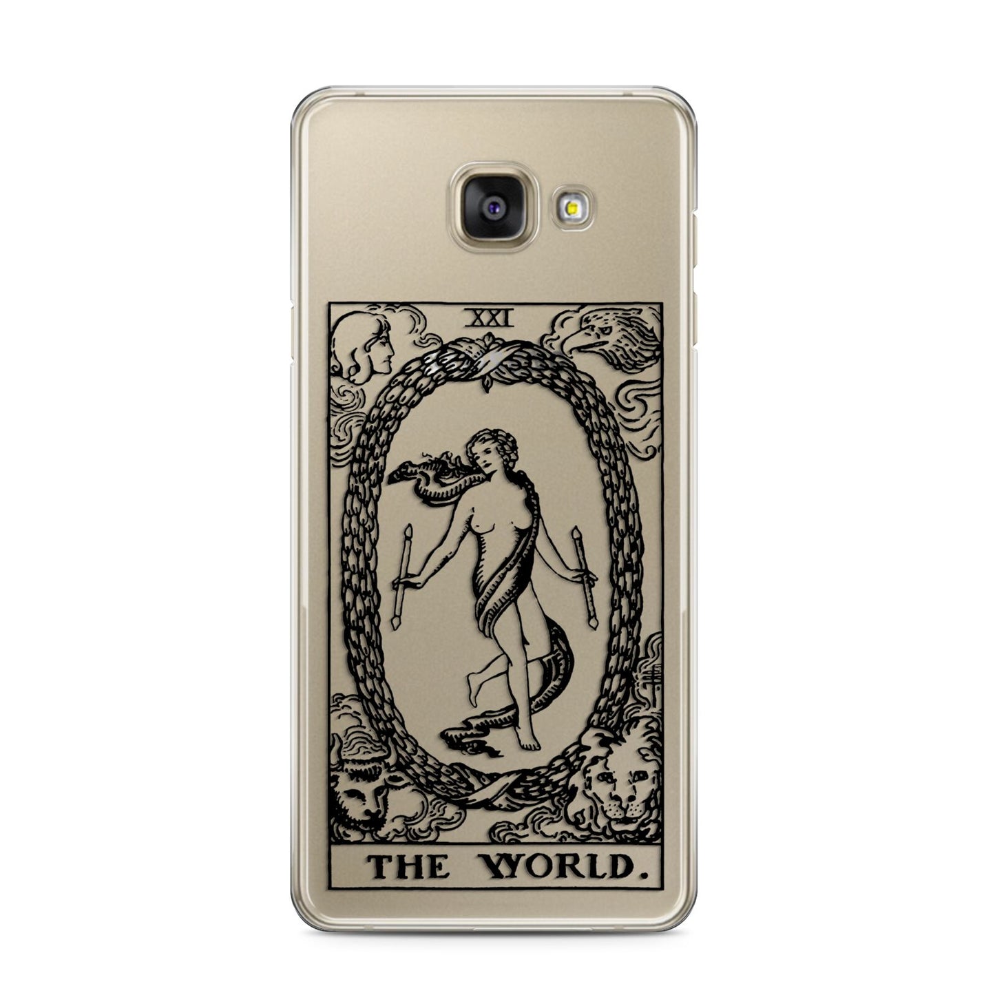 The World Monochrome Samsung Galaxy A3 2016 Case on gold phone