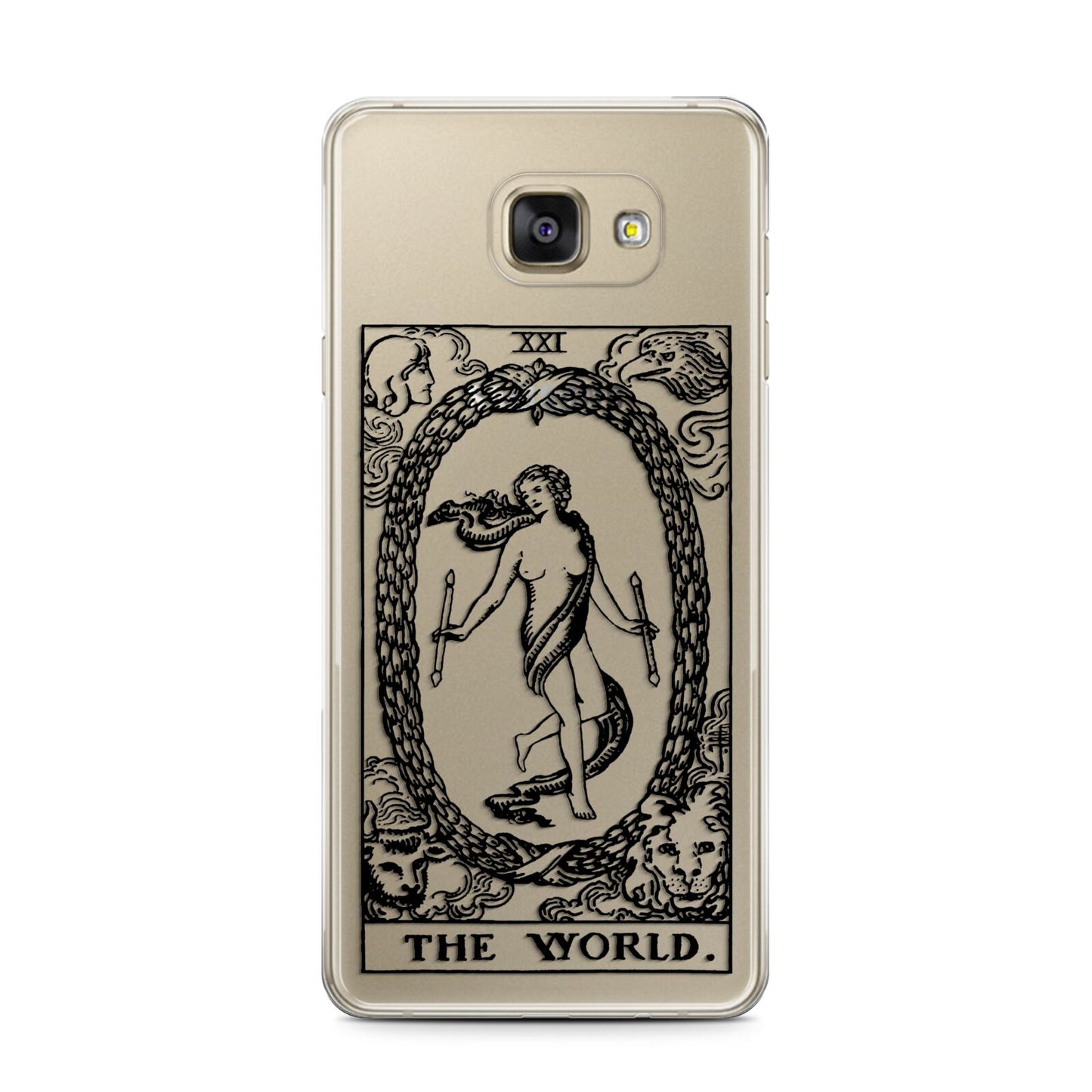 The World Monochrome Samsung Galaxy A7 2016 Case on gold phone