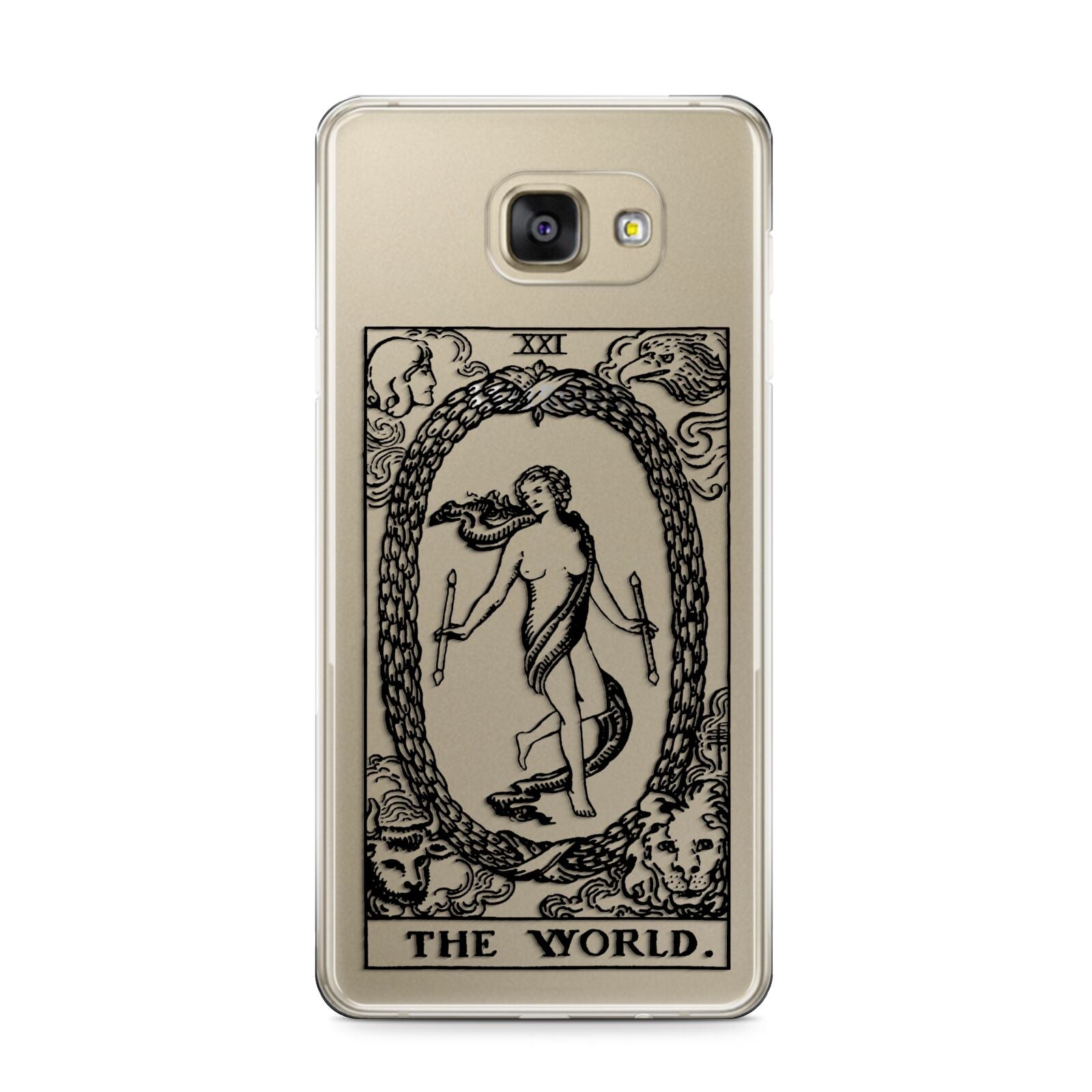 The World Monochrome Samsung Galaxy A9 2016 Case on gold phone