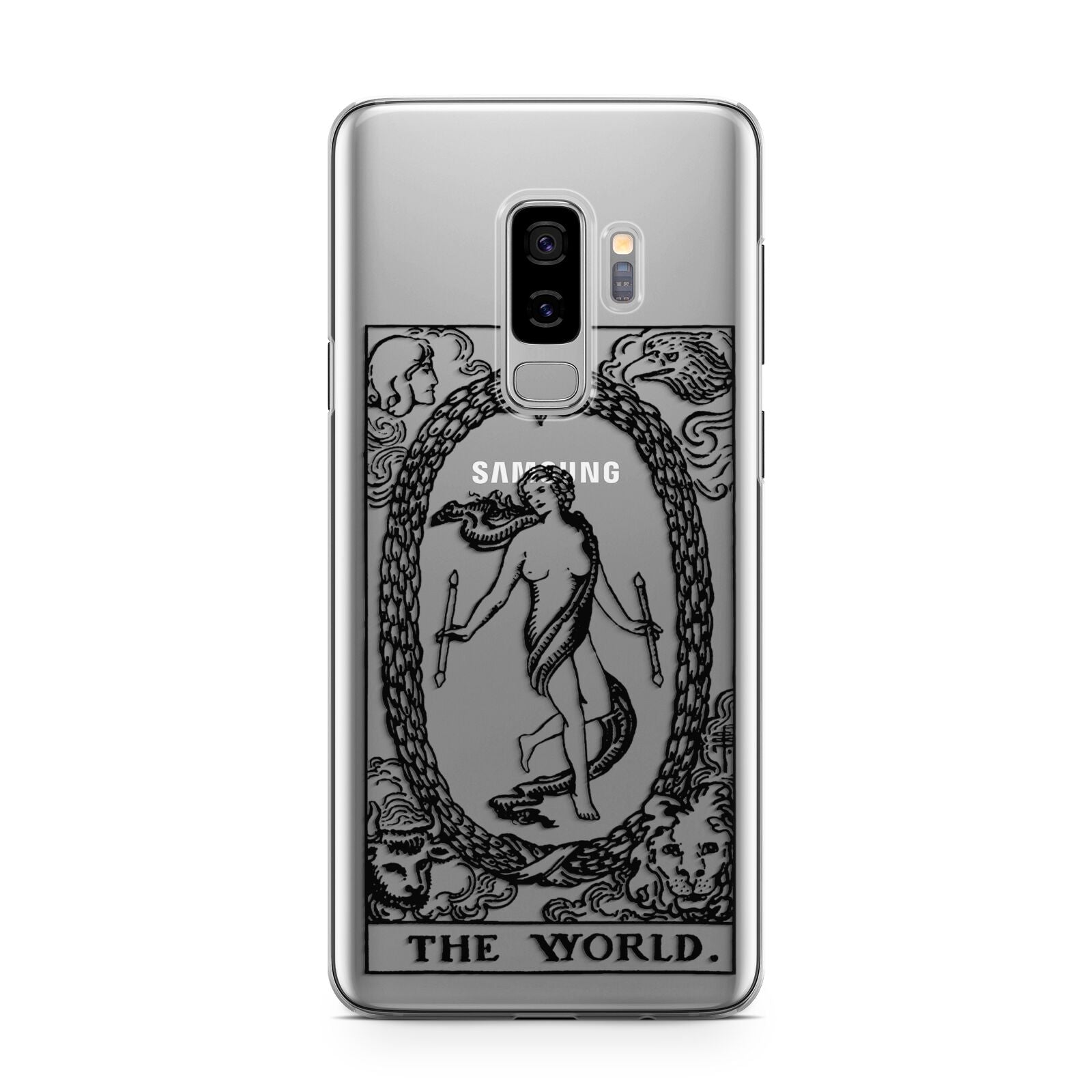 The World Monochrome Samsung Galaxy S9 Plus Case on Silver phone