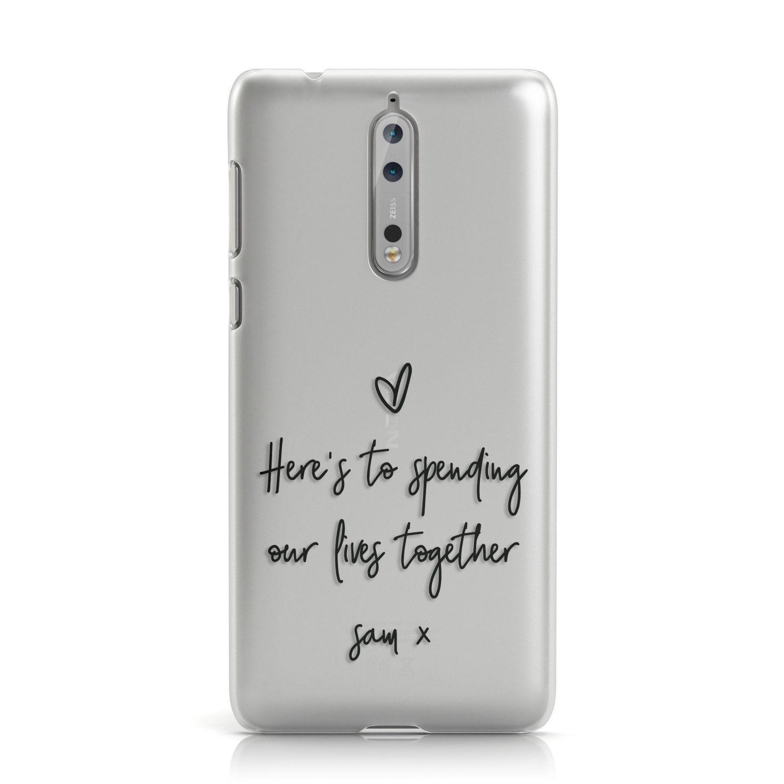 Personalised Valentines Message Name Black Nokia Case