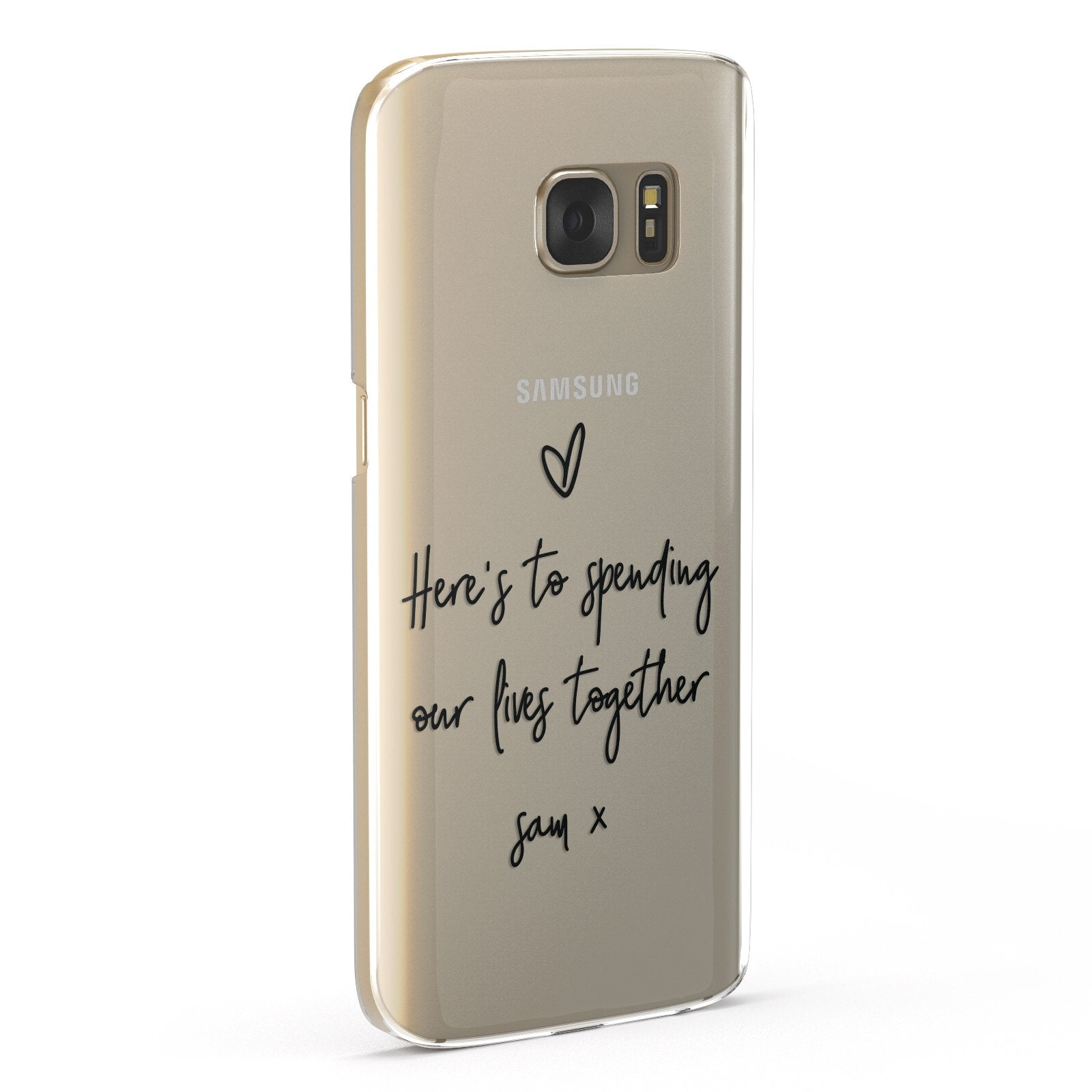 Personalised Valentines Message Name Black Samsung Galaxy Case Fourty Five Degrees