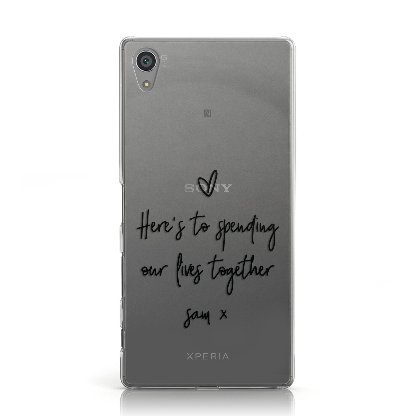 Personalised Valentines Message Name Black Sony Xperia Case