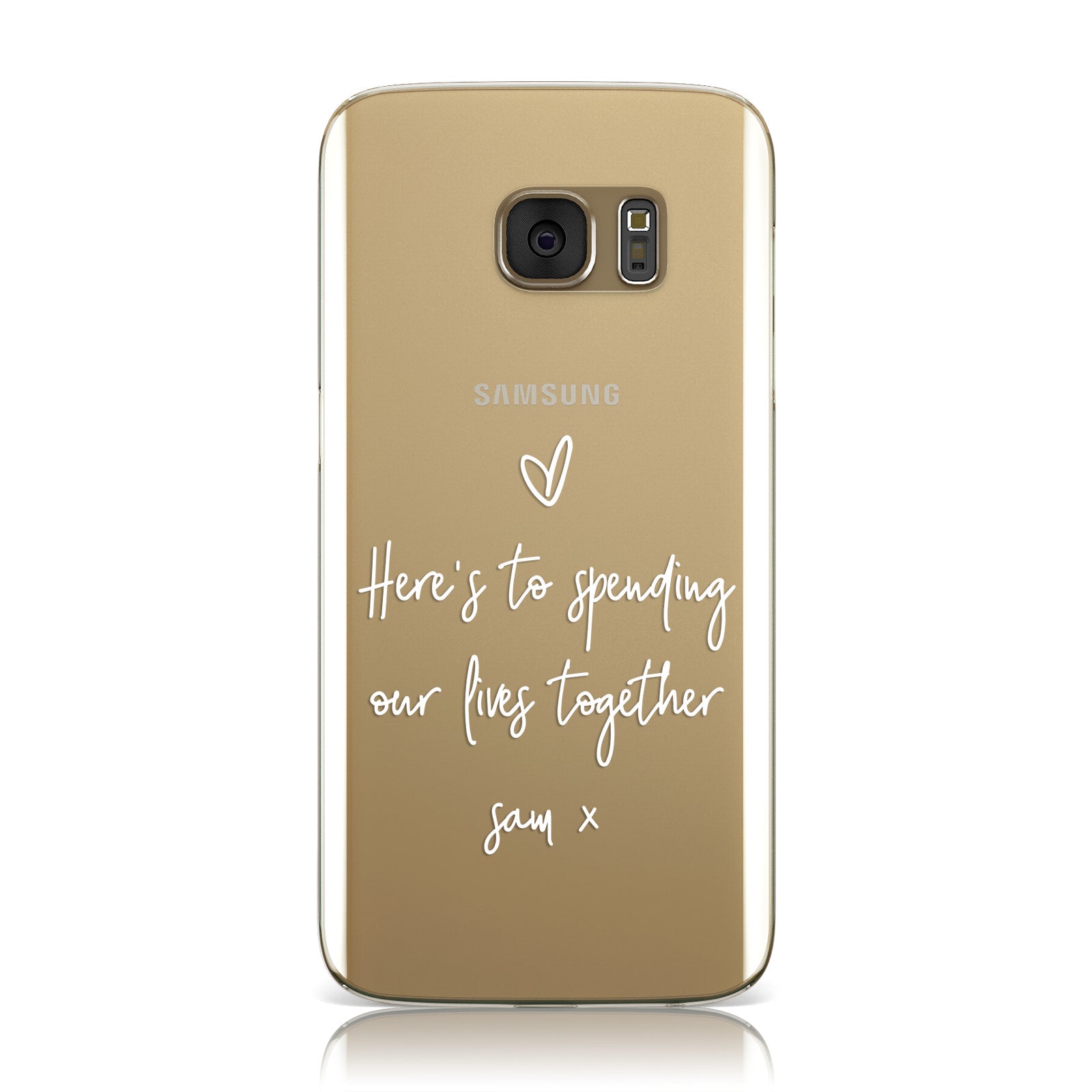 Personalised Valentines White Message Name Transparent Samsung Galaxy Case