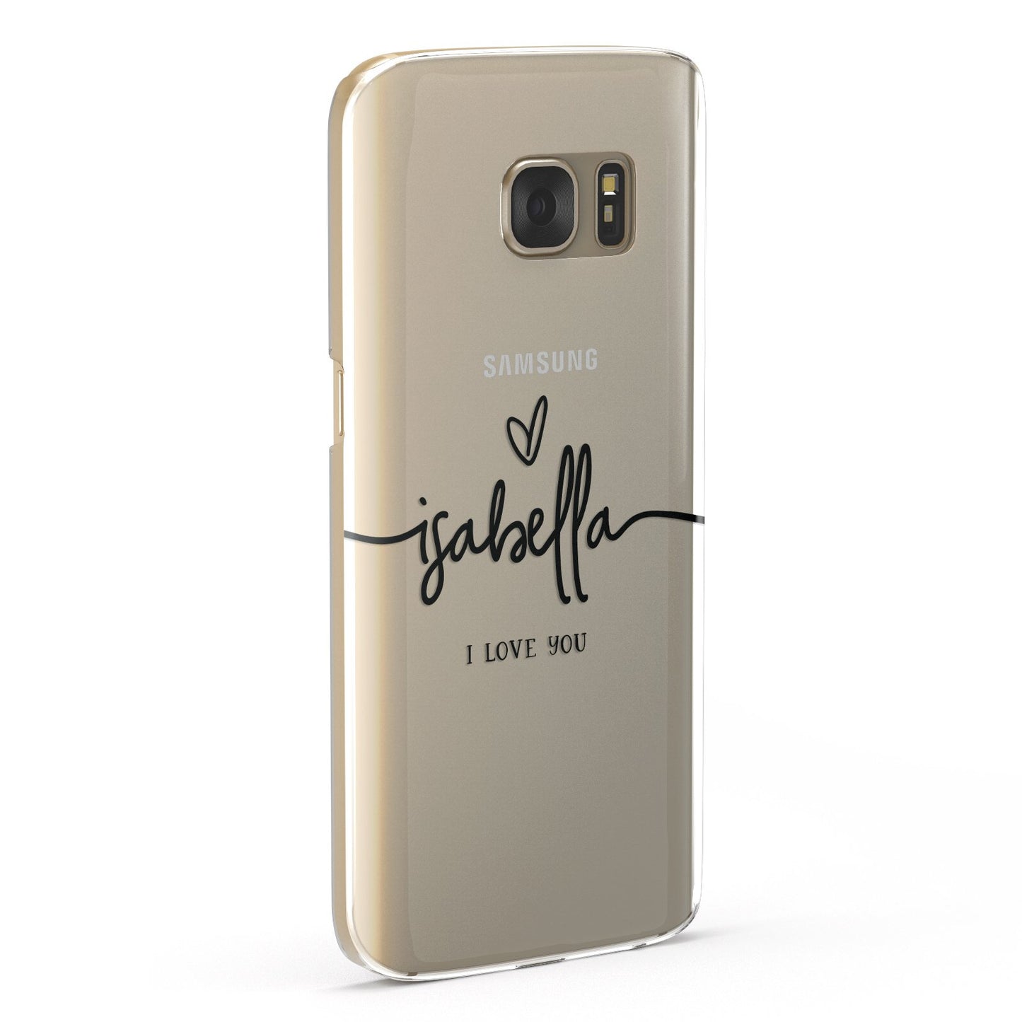 Personalised Valentines Name Clear & Black Samsung Galaxy Case Fourty Five Degrees