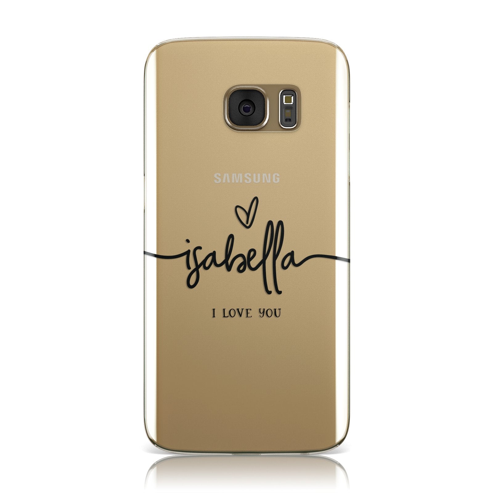 Personalised Valentines Name Clear & Black Samsung Galaxy Case