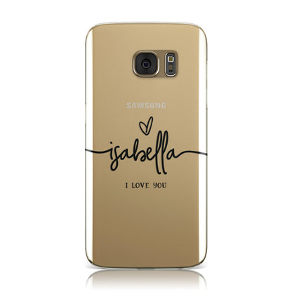 Personalised Valentines Name Clear & Black Samsung Galaxy Case