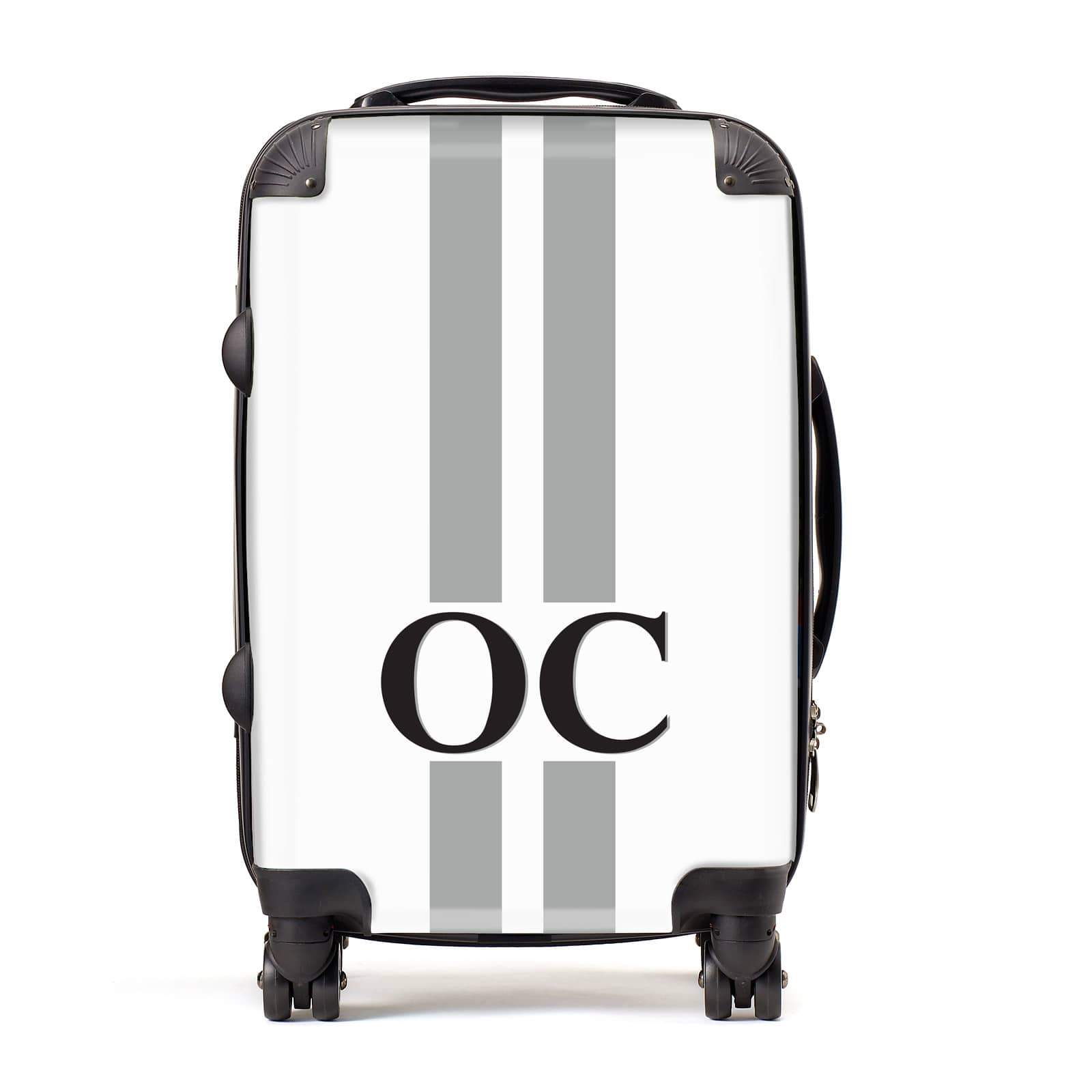 White Personalised Initials Suitcase